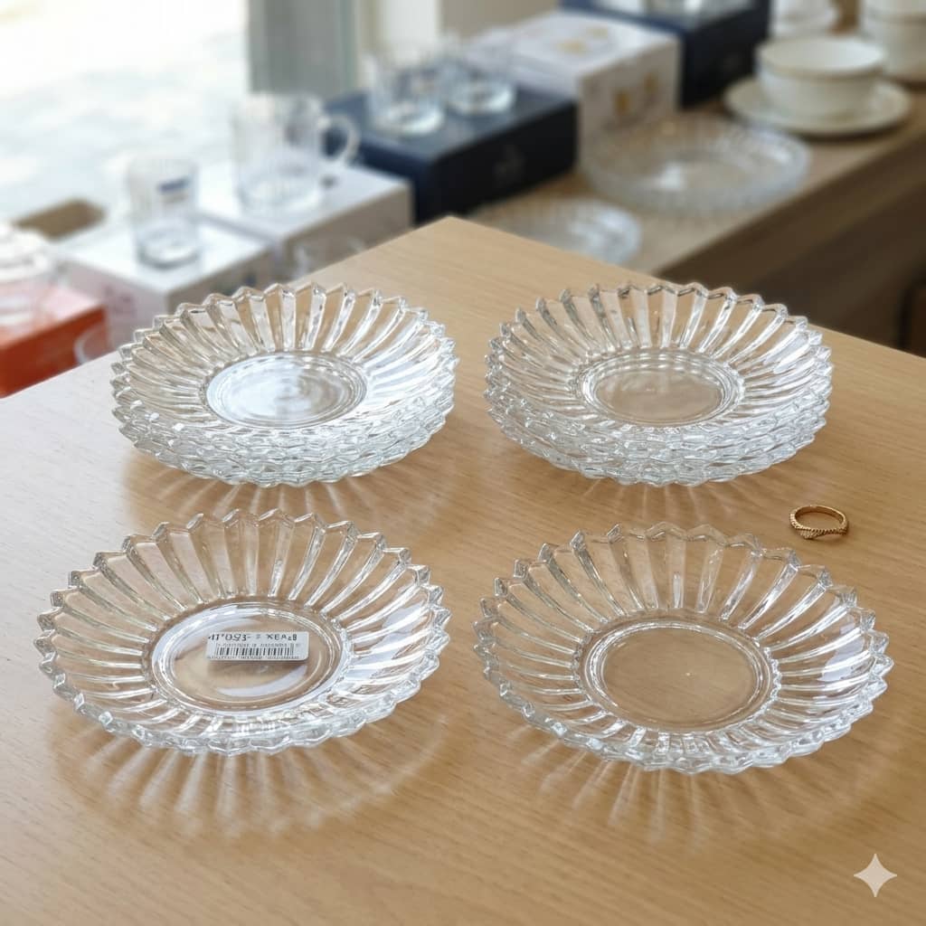 Photo00005042 ASSIETTE EN VERRE TRANSPARANT 6PCS