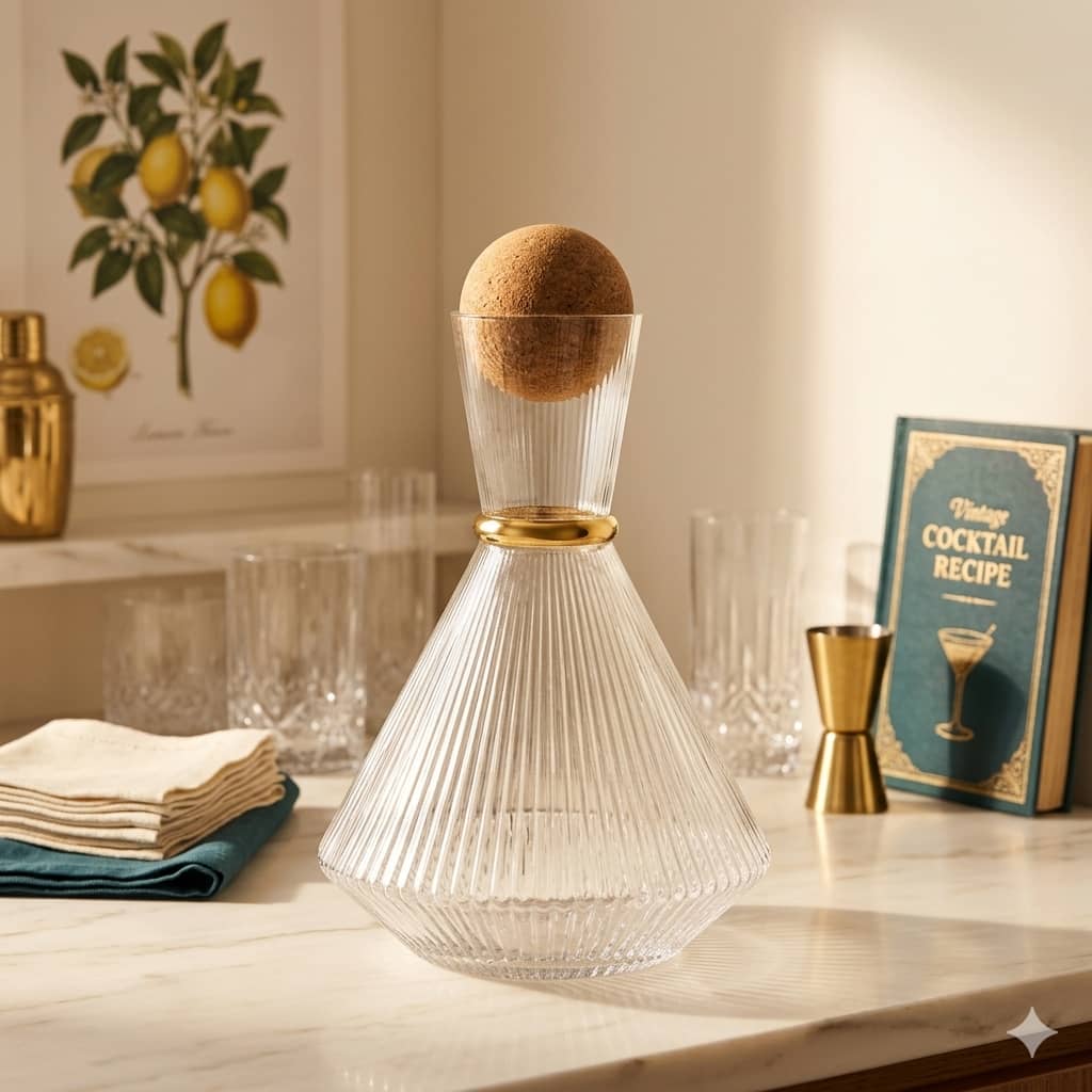 Photo00005046 CARAFE 1.5L EN VERRE AVEC DORE
