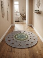TAPIS 1M ROND MOSAIQUE 49-5 LUX QUALITE