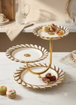 POER GATEAU CERAMIQUI 3 ETAGE EN DORE